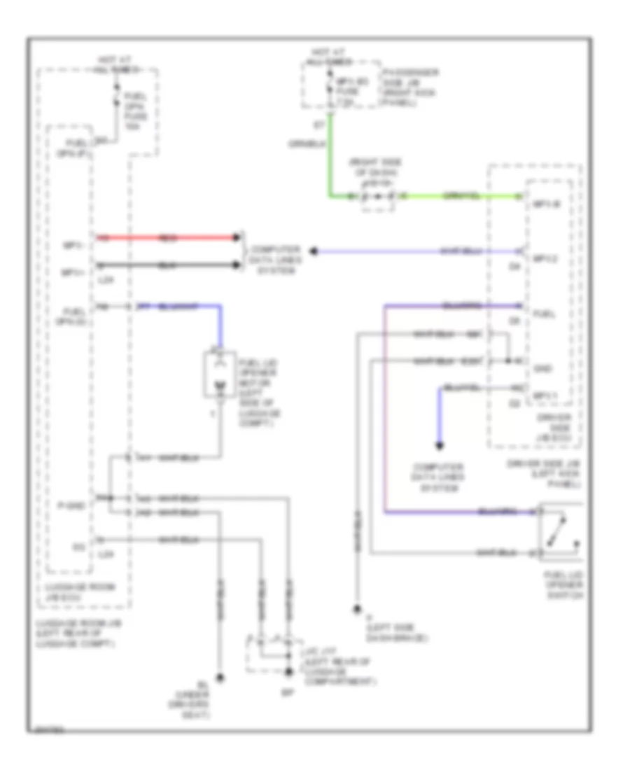 Fuel Door Release Wiring Diagram for Lexus SC 430 2009