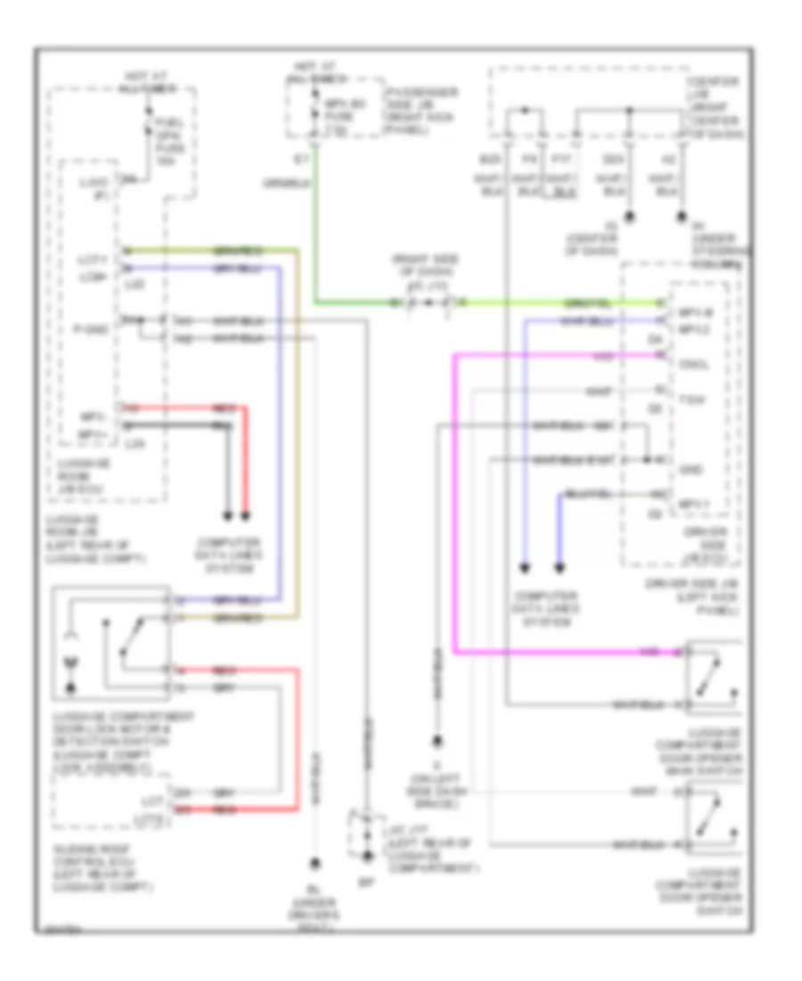 Trunk Release  Pull Down Wiring Diagram for Lexus SC 430 2009