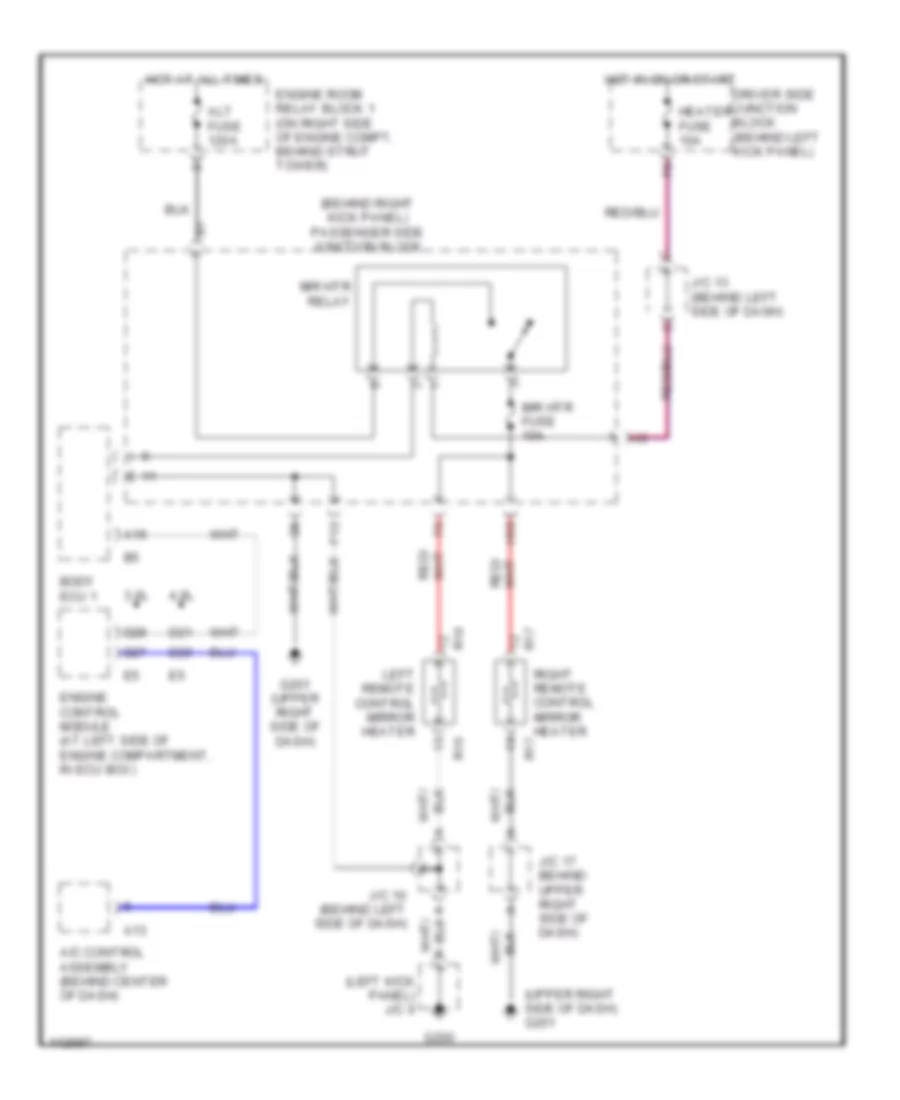 Heated Mirrors Wiring Diagram for Lexus GS 300 2001