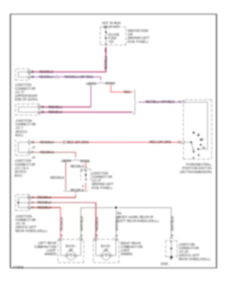 Back up Lamps Wiring Diagram for Lexus GS 300 2001