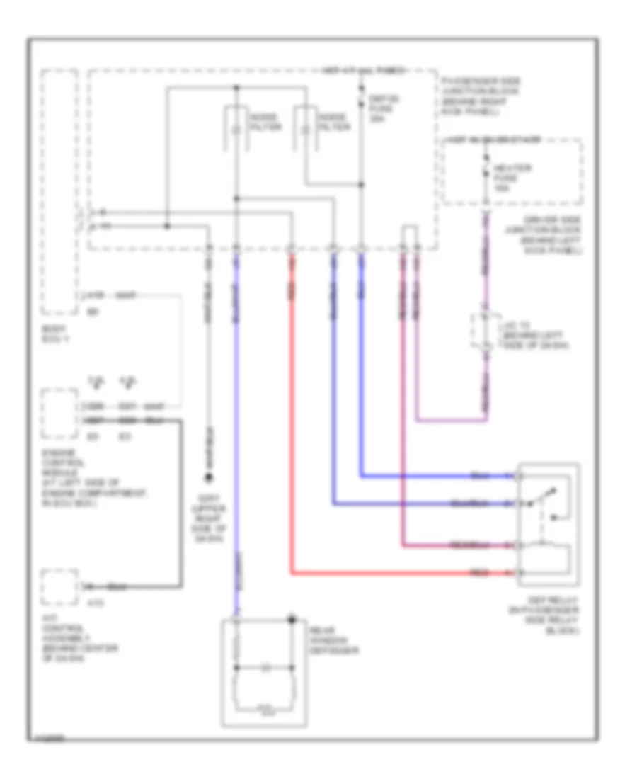 Rear Defogger Wiring Diagram for Lexus GS 430 2001