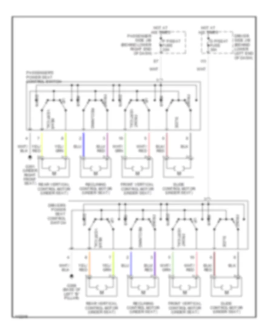 Power Seats Wiring Diagram for Lexus IS 300 2001