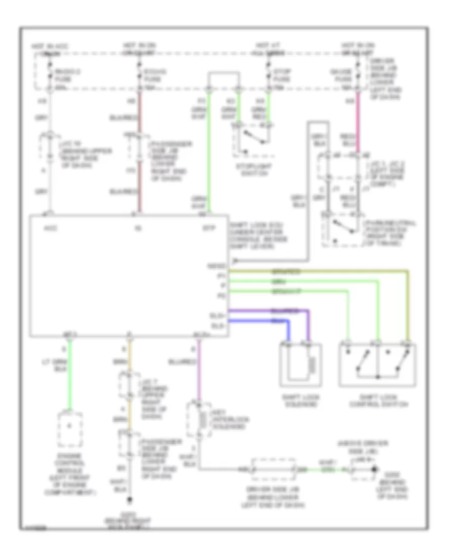 Shift Interlock Wiring Diagram for Lexus IS 300 2001