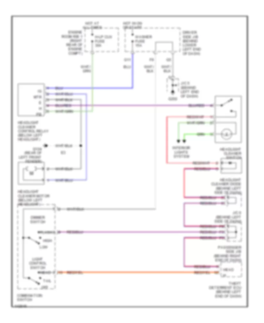 схема шайбы фары для Lexus IS 300 2001