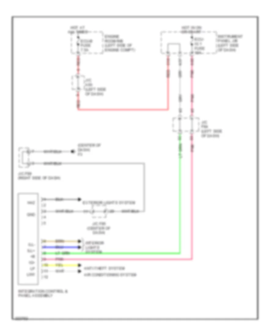Integration Control and Panel Wiring Diagram for Lexus HS 250h 2010
