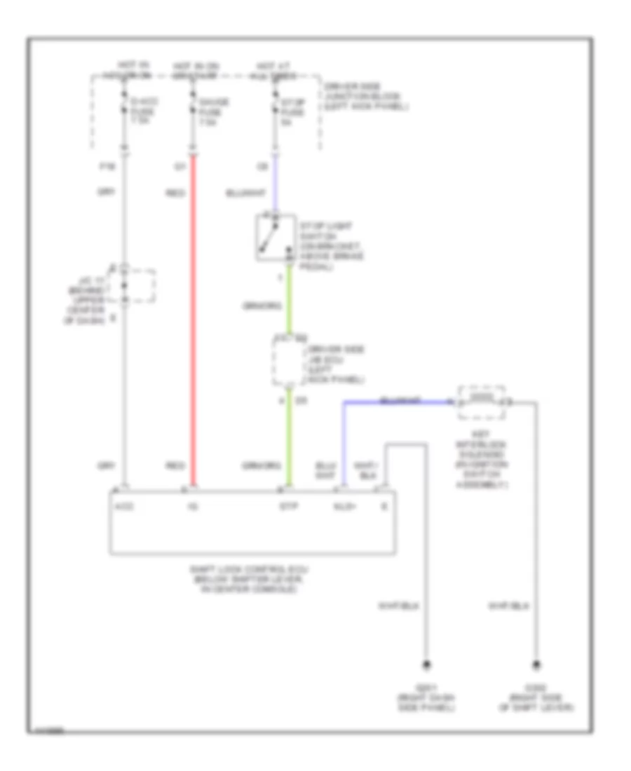 Shift Interlock Wiring Diagram for Lexus LS 430 2001