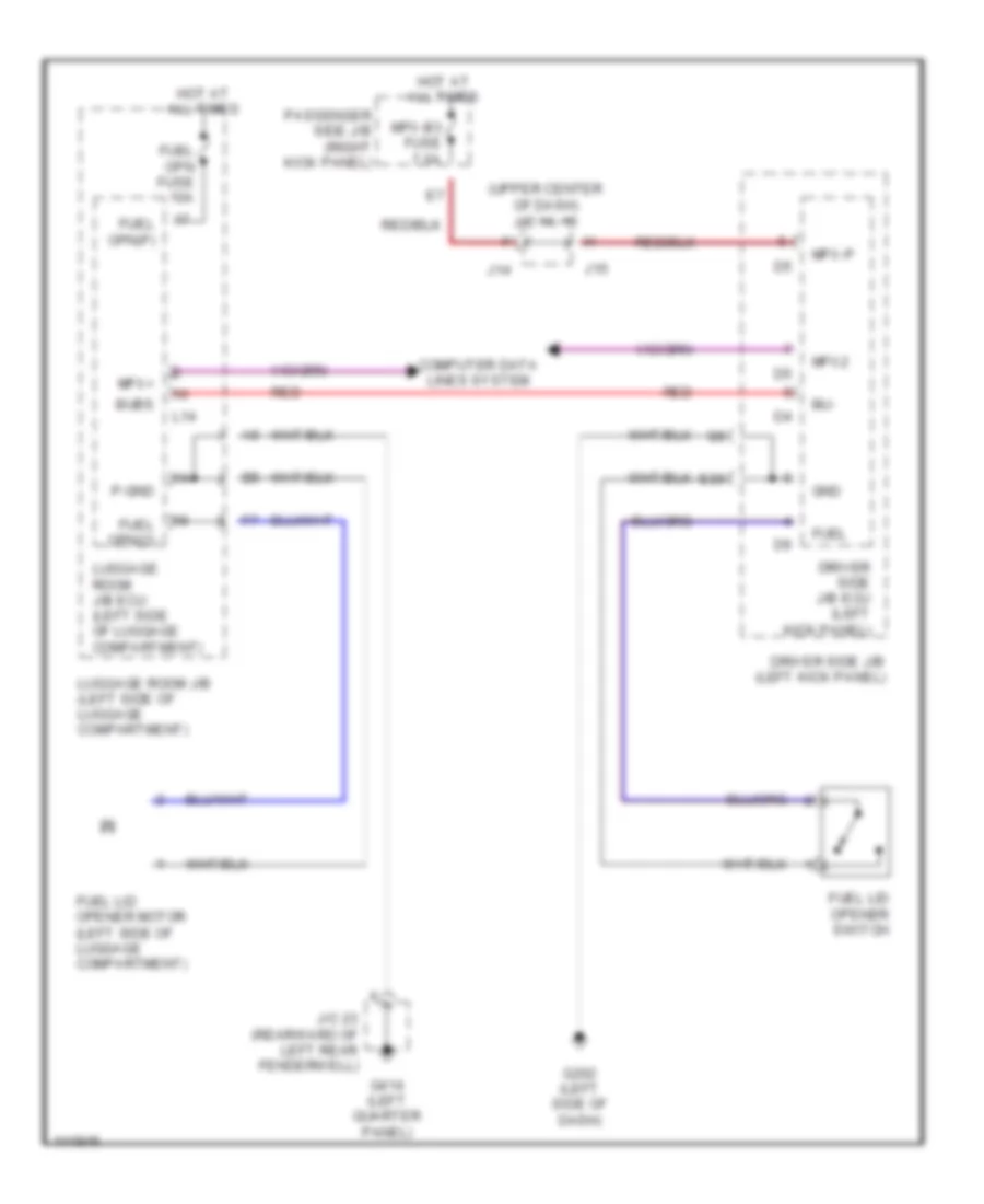 Fuel Door Release Wiring Diagram for Lexus LS 430 2001