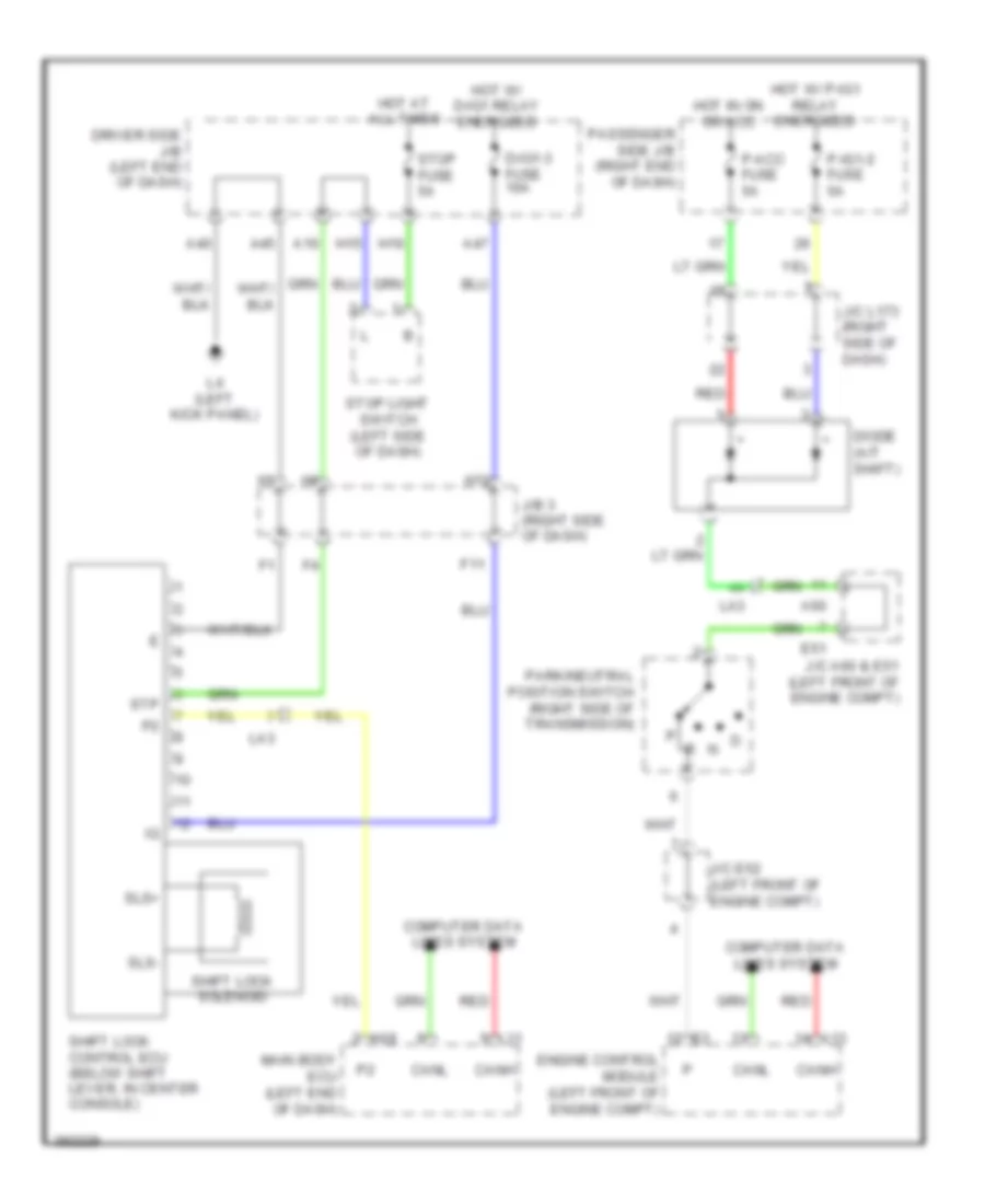Shift Interlock Wiring Diagram for Lexus LS 460 2013