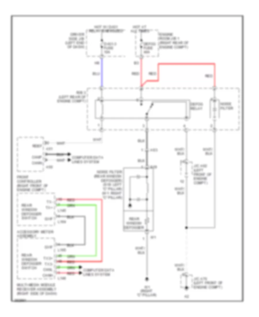 Rear Defogger Wiring Diagram for Lexus LS 460 2013