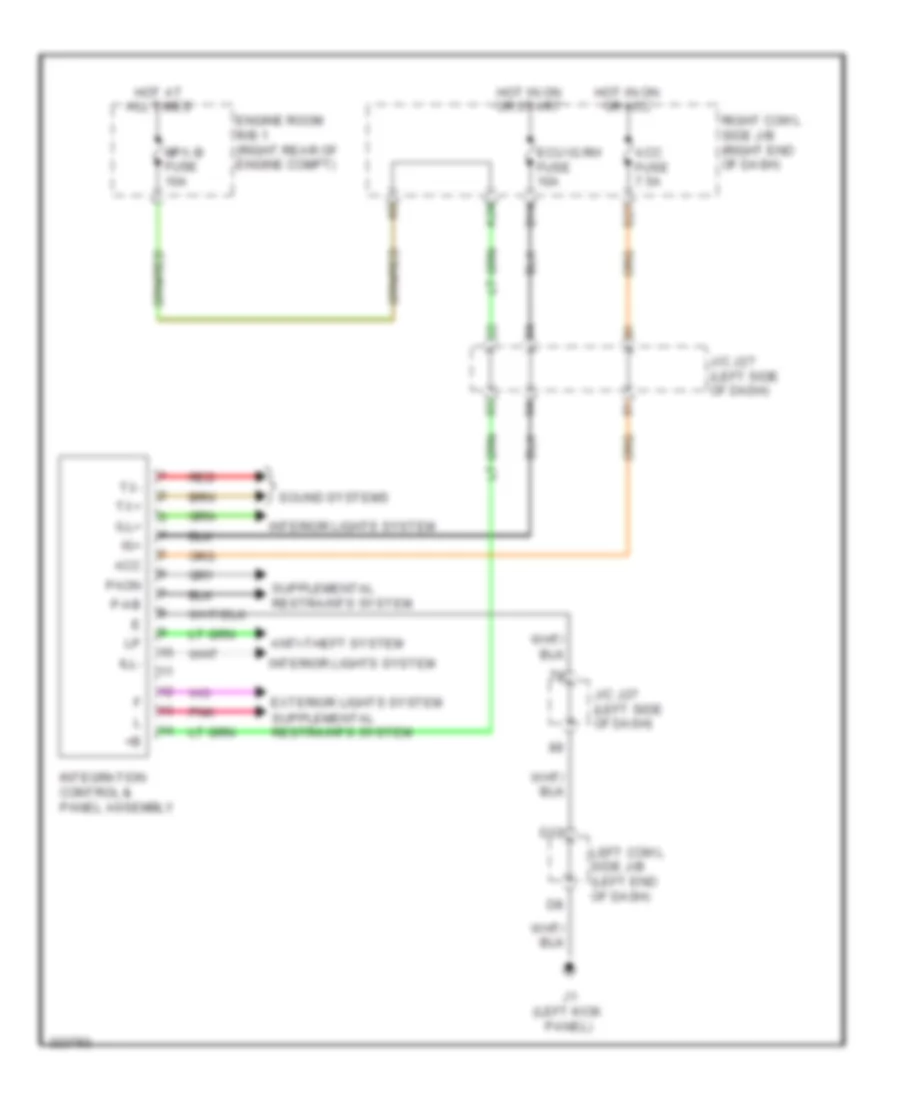 Integration Control and Panel Wiring Diagram for Lexus IS 250C 2010
