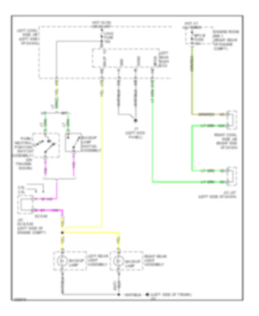 Backup Lamps Wiring Diagram for Lexus IS 250C 2010