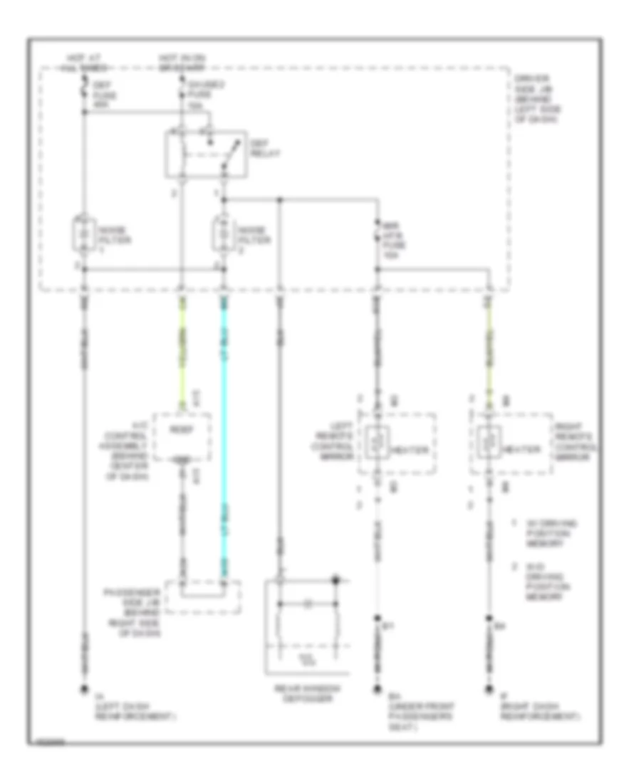Defogger Wiring Diagram for Lexus ES 300 2002