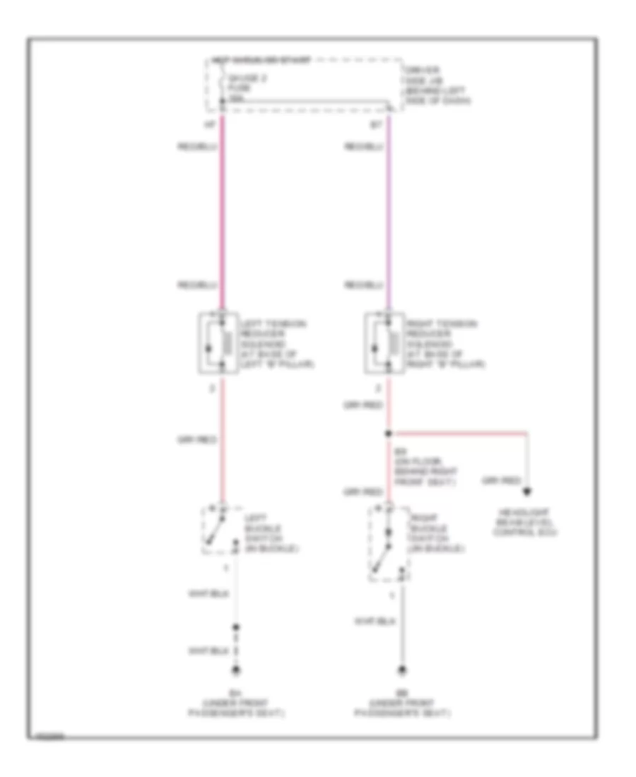 Passive Restraint Wiring Diagram for Lexus ES 300 2002
