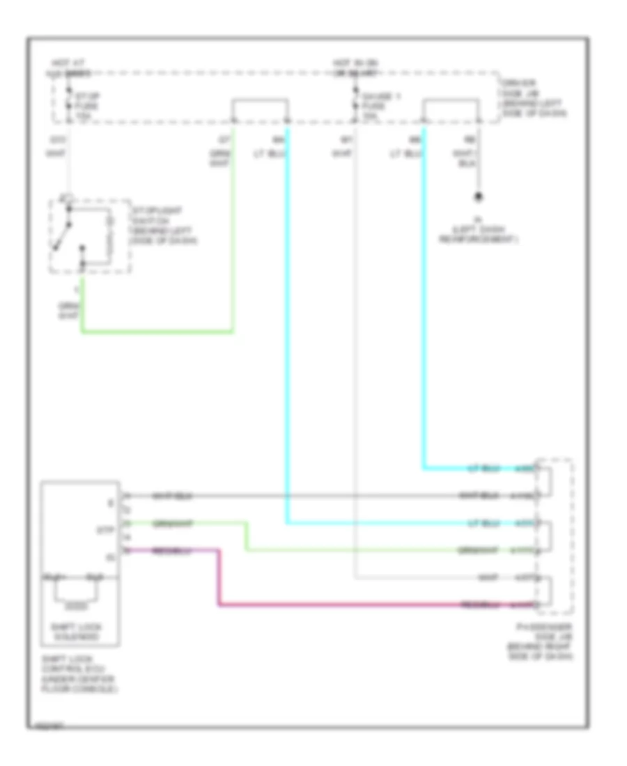 Shift Interlock Wiring Diagram for Lexus ES 300 2002