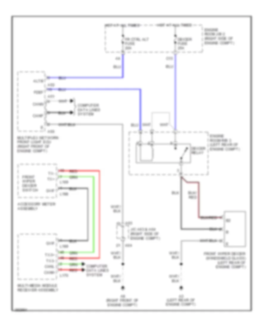 Front Deicer Wiring Diagram for Lexus LS 600hL 2013