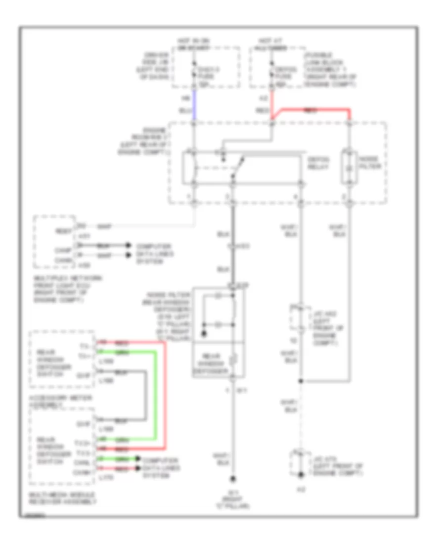 Rear Defogger Wiring Diagram for Lexus LS 600hL 2013