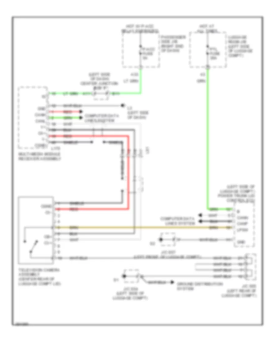 Rear View Monitoring Wiring Diagram for Lexus LS 600hL 2013