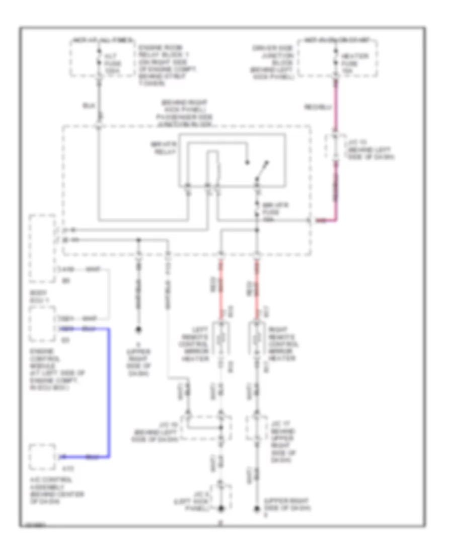 Heated Mirrors Wiring Diagram for Lexus GS 430 2002