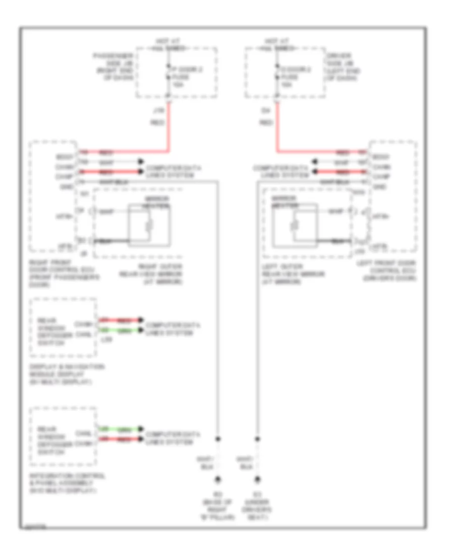 Heated Mirrors Wiring Diagram for Lexus LS 460 2010