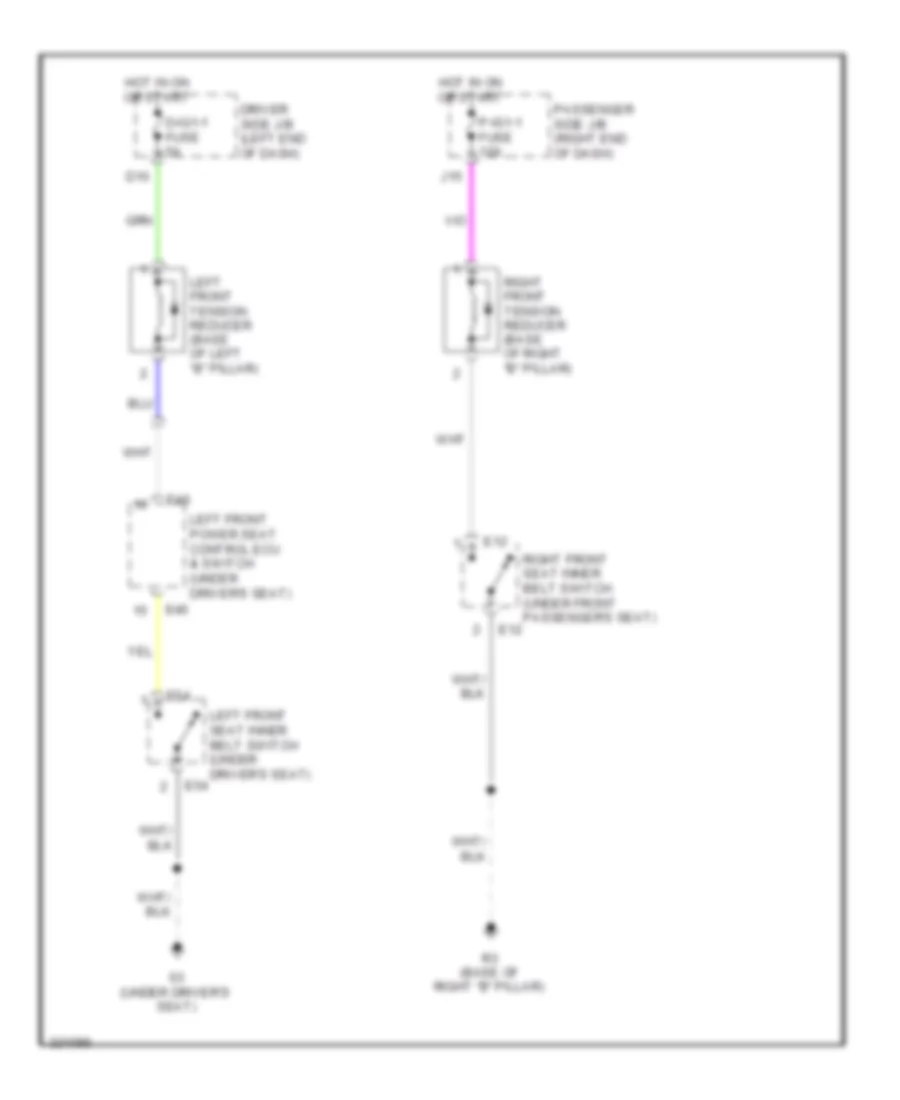 Passive Restraints Wiring Diagram for Lexus LS 460 2010