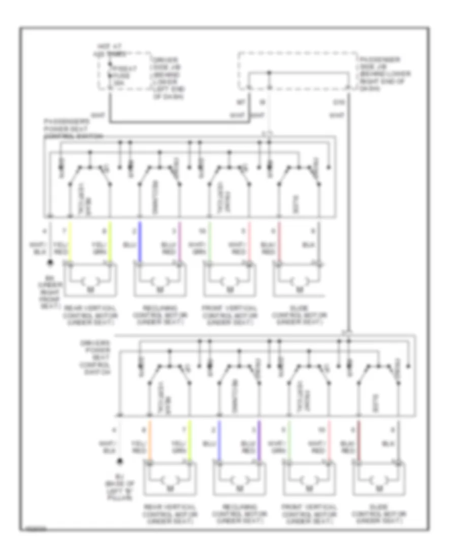 Power Seats Wiring Diagram for Lexus IS 300 2002
