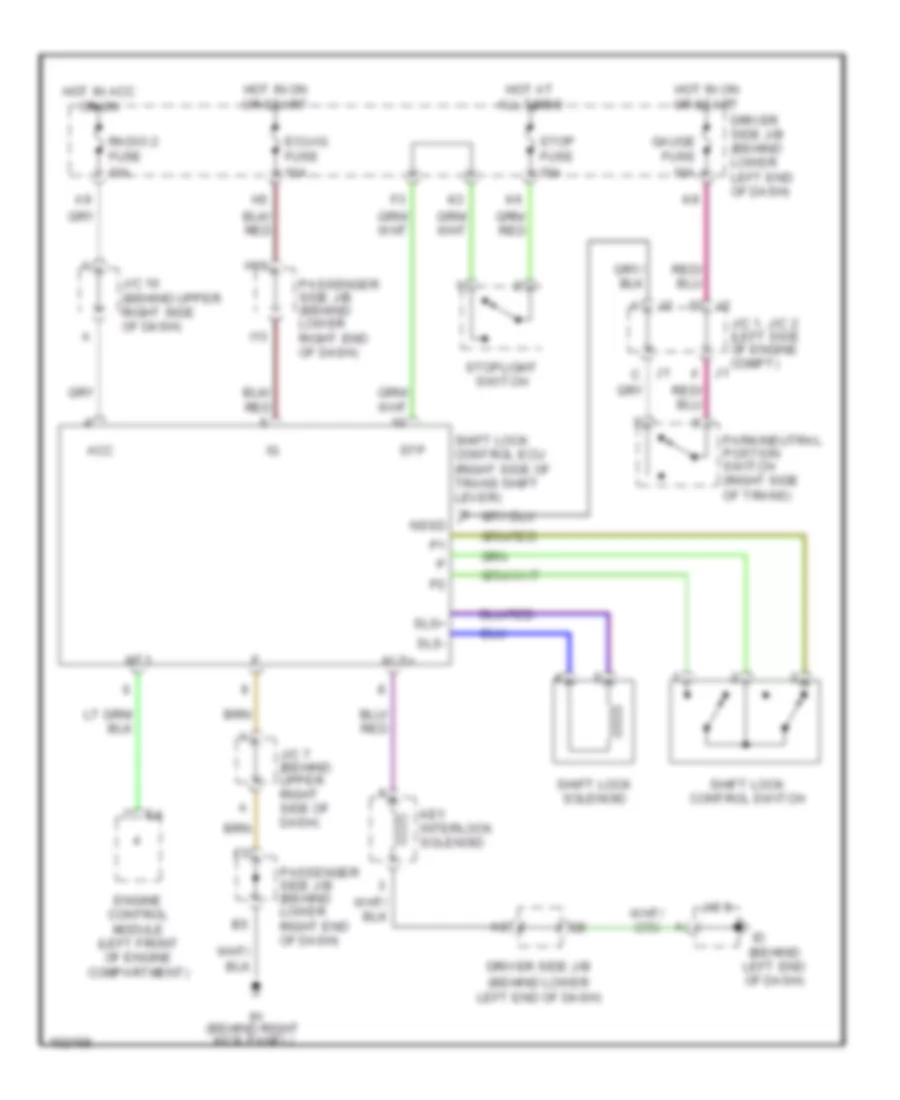 Shift Interlock Wiring Diagram for Lexus IS 300 2002