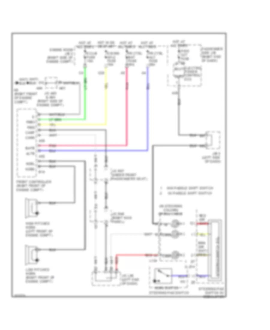 Horn Wiring Diagram for Lexus LS 460L 2010