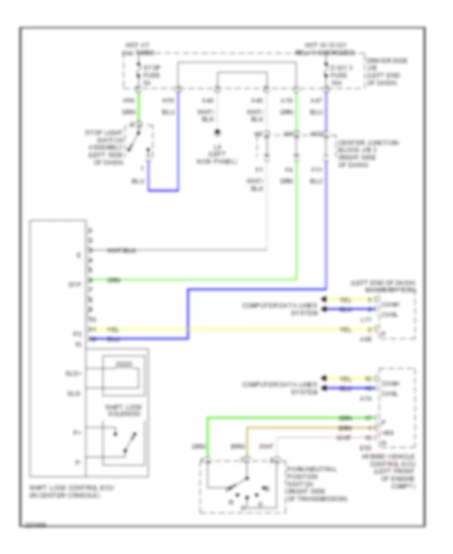 Shift Interlock Wiring Diagram for Lexus LS 600hL 2010