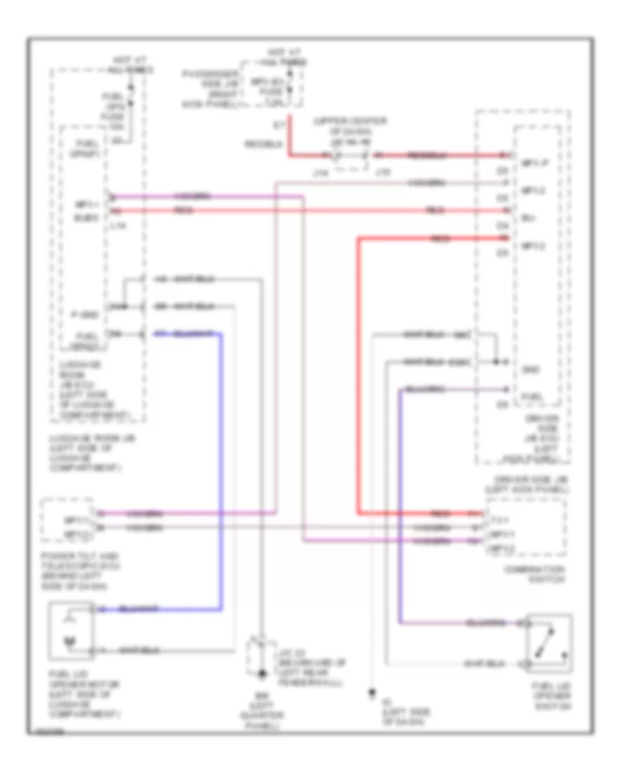 Fuel Door Release Wiring Diagram for Lexus LS 430 2002