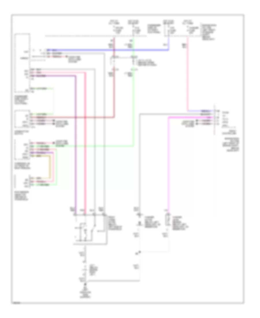 Электросхема передних стеклоочистителей дворников и омывателя лобового стекла для Lexus LS 430 2002
