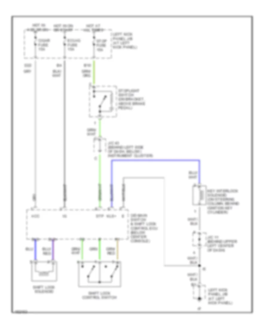 Shift Interlock Wiring Diagram for Lexus LX 470 2002