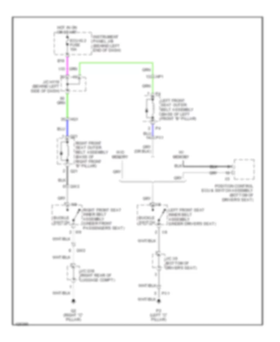 Passive Restraints Wiring Diagram for Lexus CT 200h 2014