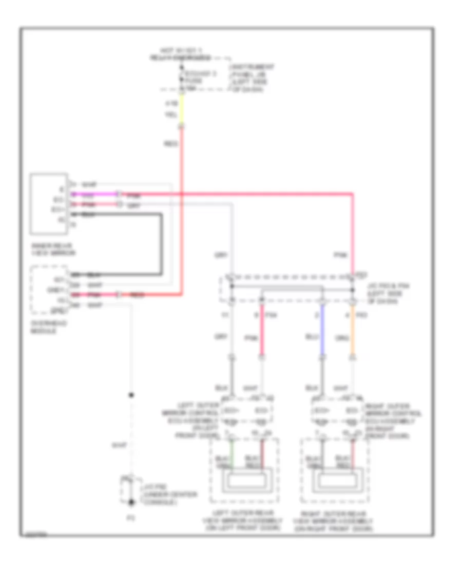 Electrochromic Mirror Wiring Diagram without Display for Lexus RX 450h 2010