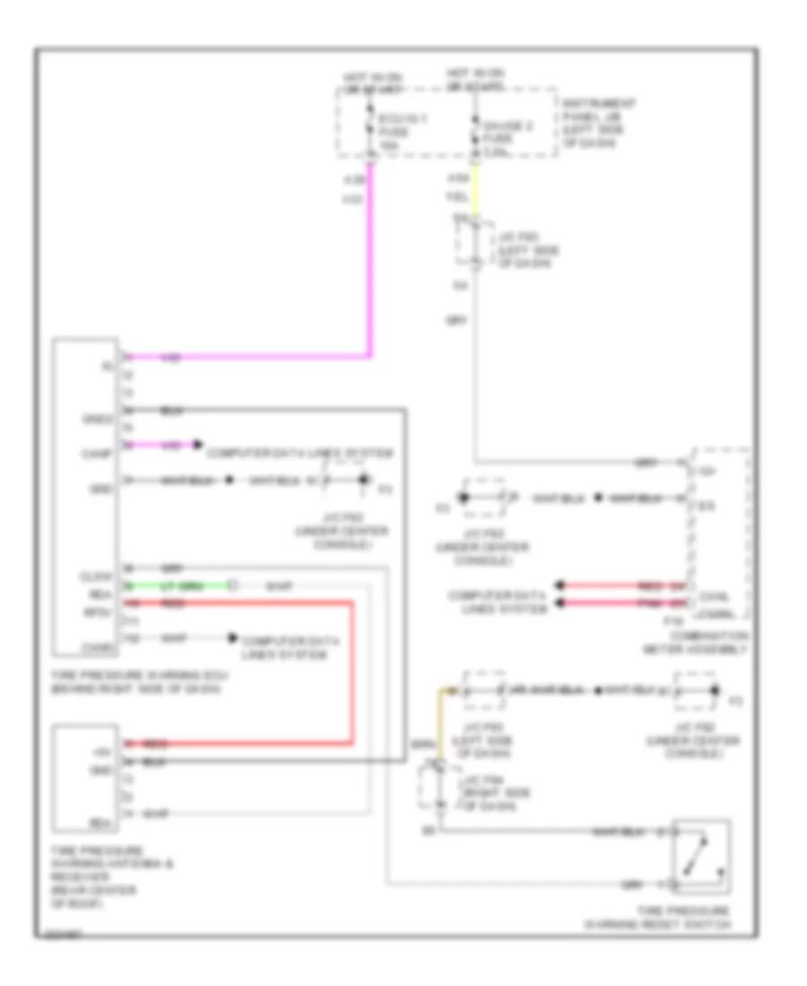 Tire Pressure Monitoring Wiring Diagram for Lexus RX 450h 2010