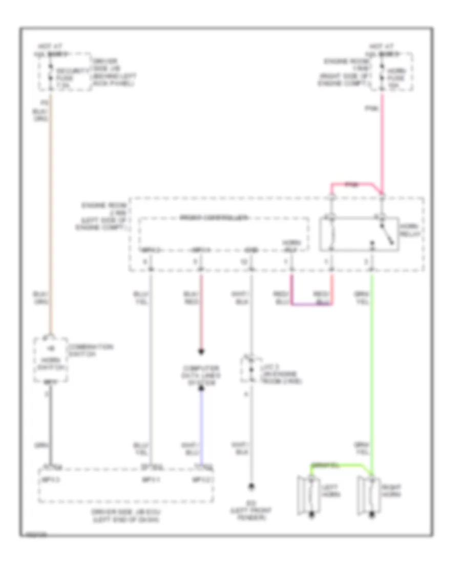 Horn Wiring Diagram for Lexus SC 430 2002