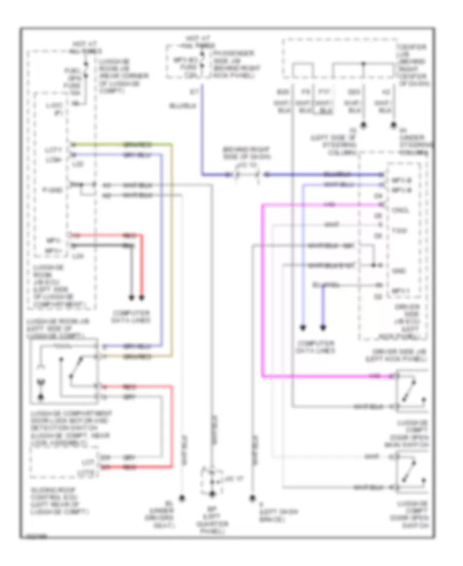 Trunk Release  Pull Down Wiring Diagram for Lexus SC 430 2002
