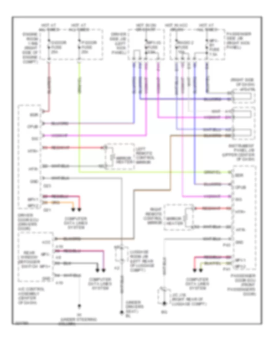 Heated Mirrors Wiring Diagram for Lexus SC 430 2010