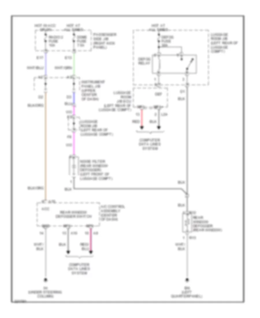 Rear Defogger Wiring Diagram for Lexus SC 430 2010