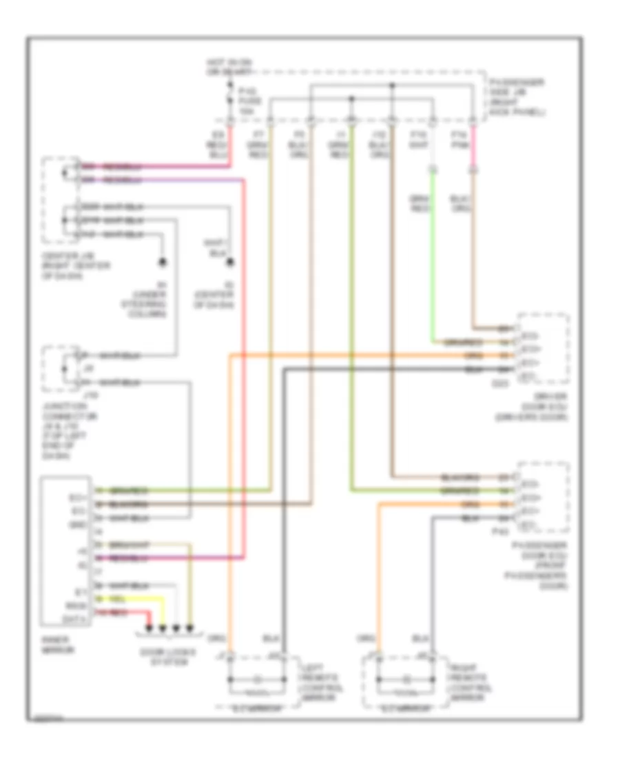 Power Mirrors Wiring Diagram for Lexus SC 430 2010