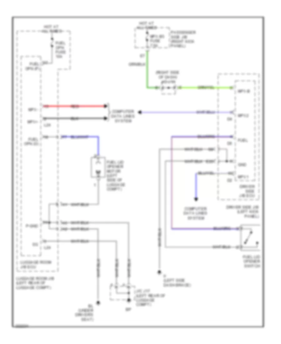 Fuel Door Release Wiring Diagram for Lexus SC 430 2010