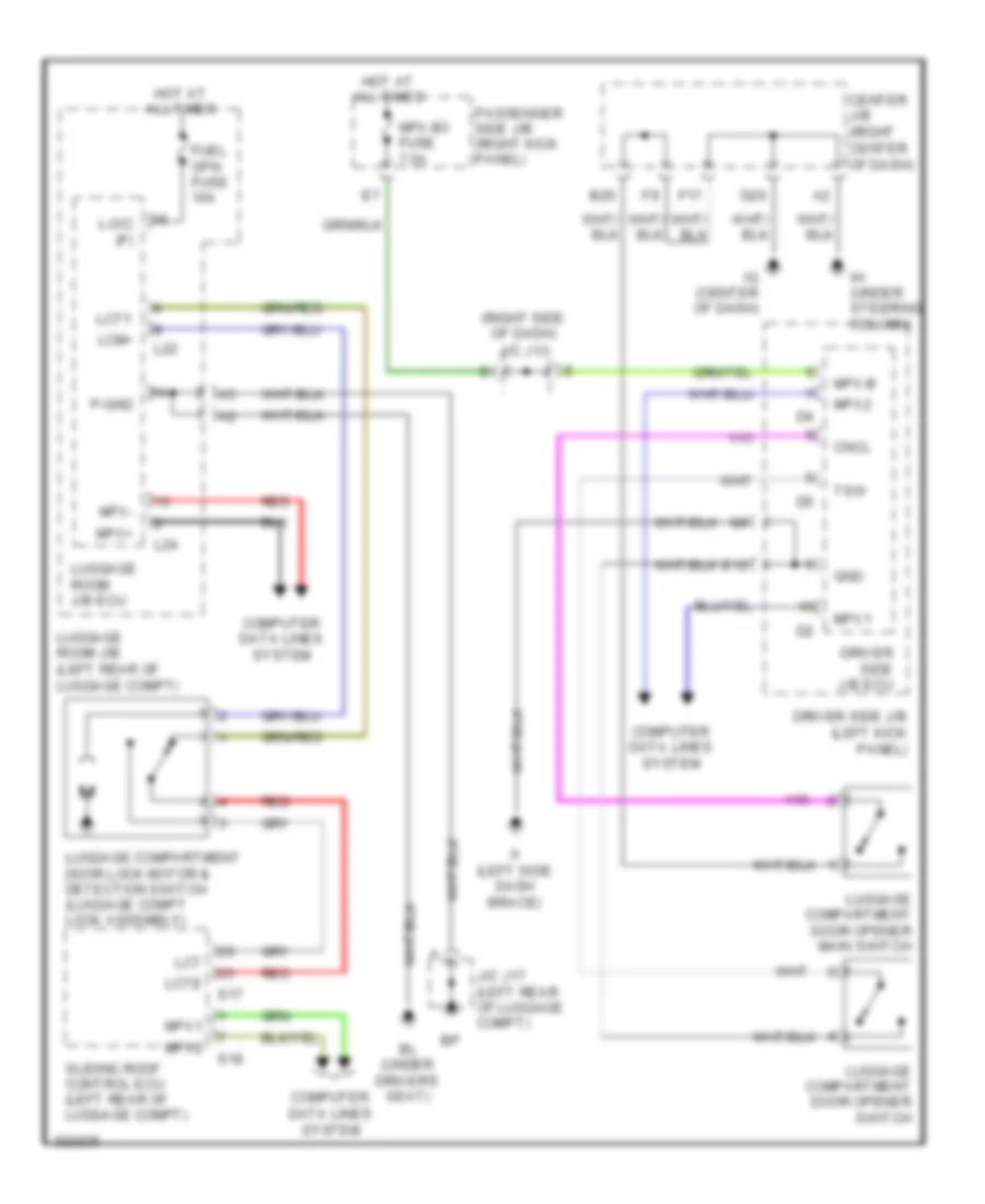 Trunk Release  Pull Down Wiring Diagram for Lexus SC 430 2010