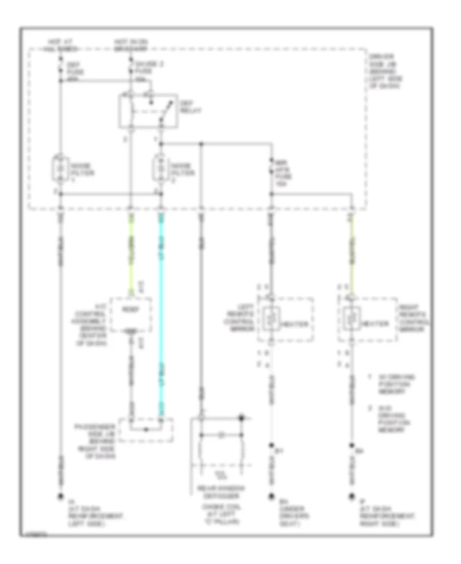 Defoggers Wiring Diagram for Lexus ES 300 2003