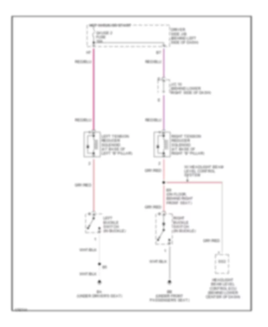 Passive Restraints Wiring Diagram for Lexus ES 300 2003