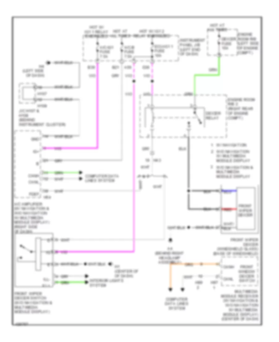 Front Deicer Wiring Diagram for Lexus ES 300h 2014