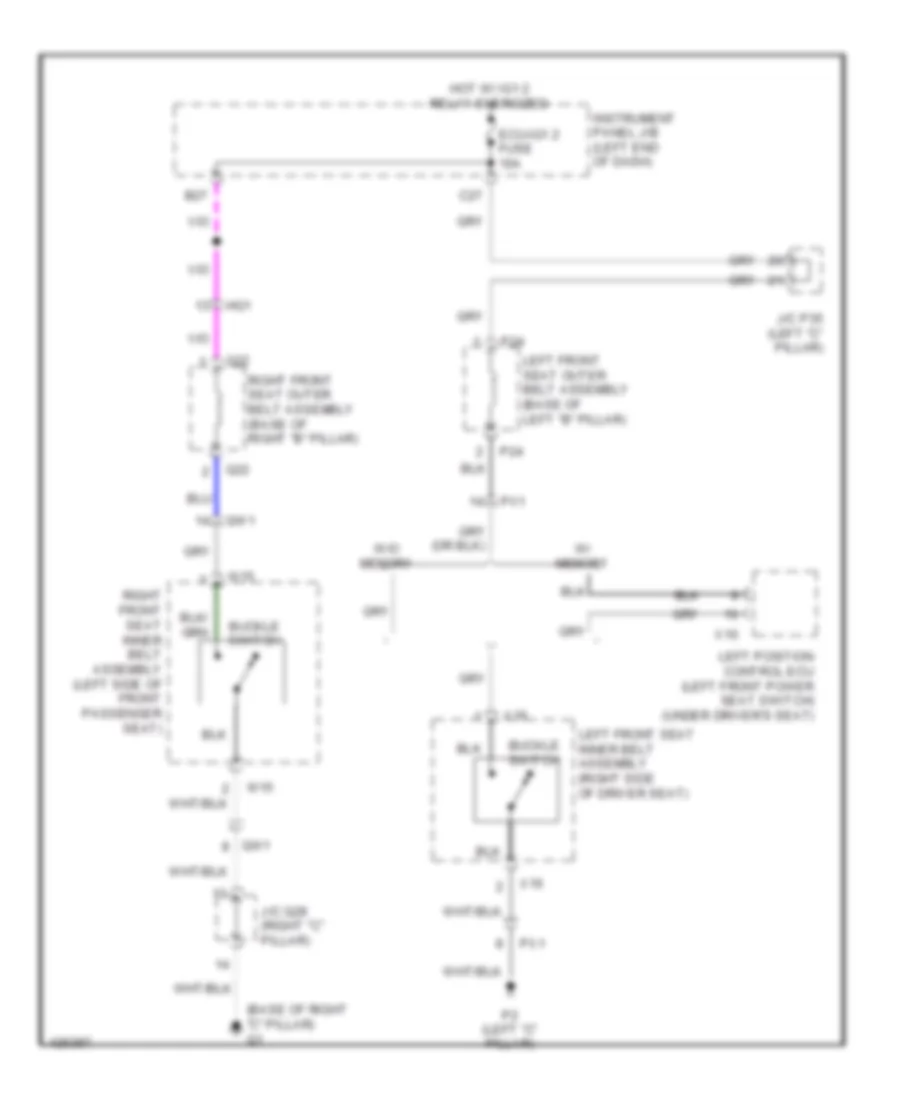 Passive Restraints Wiring Diagram for Lexus ES 300h 2014