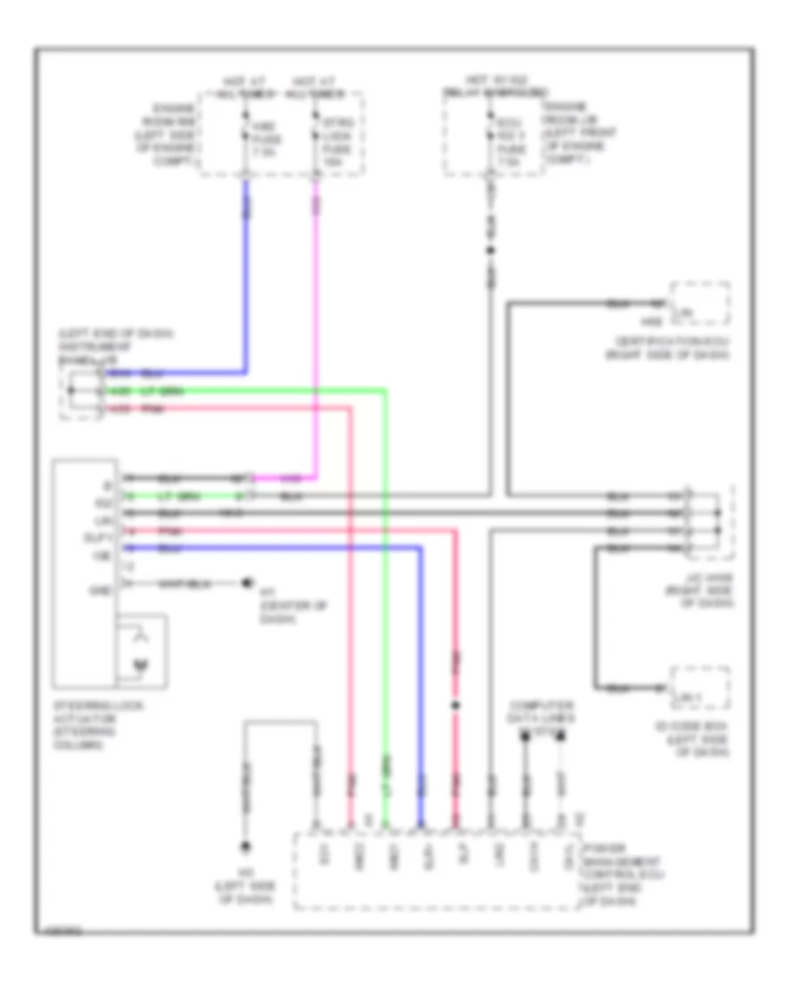 Steering Column Wiring Diagram for Lexus ES 300h 2014