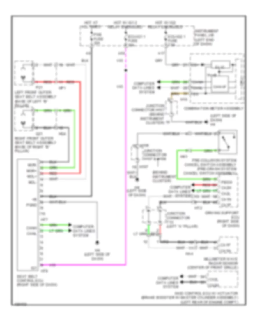 Pre Collision Wiring Diagram for Lexus ES 300h 2014