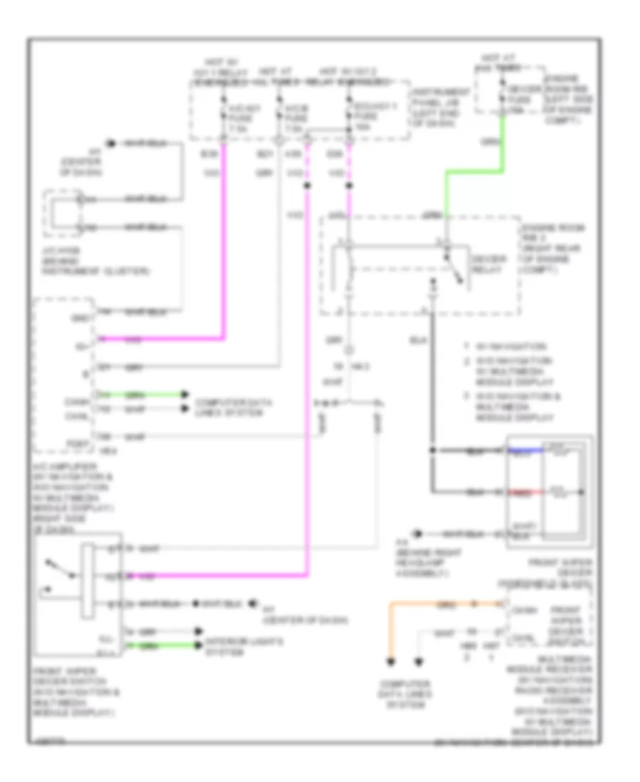 Front Deicer Wiring Diagram for Lexus ES 350 2014