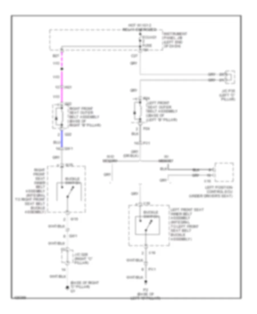 Passive Restraints Wiring Diagram for Lexus ES 350 2014