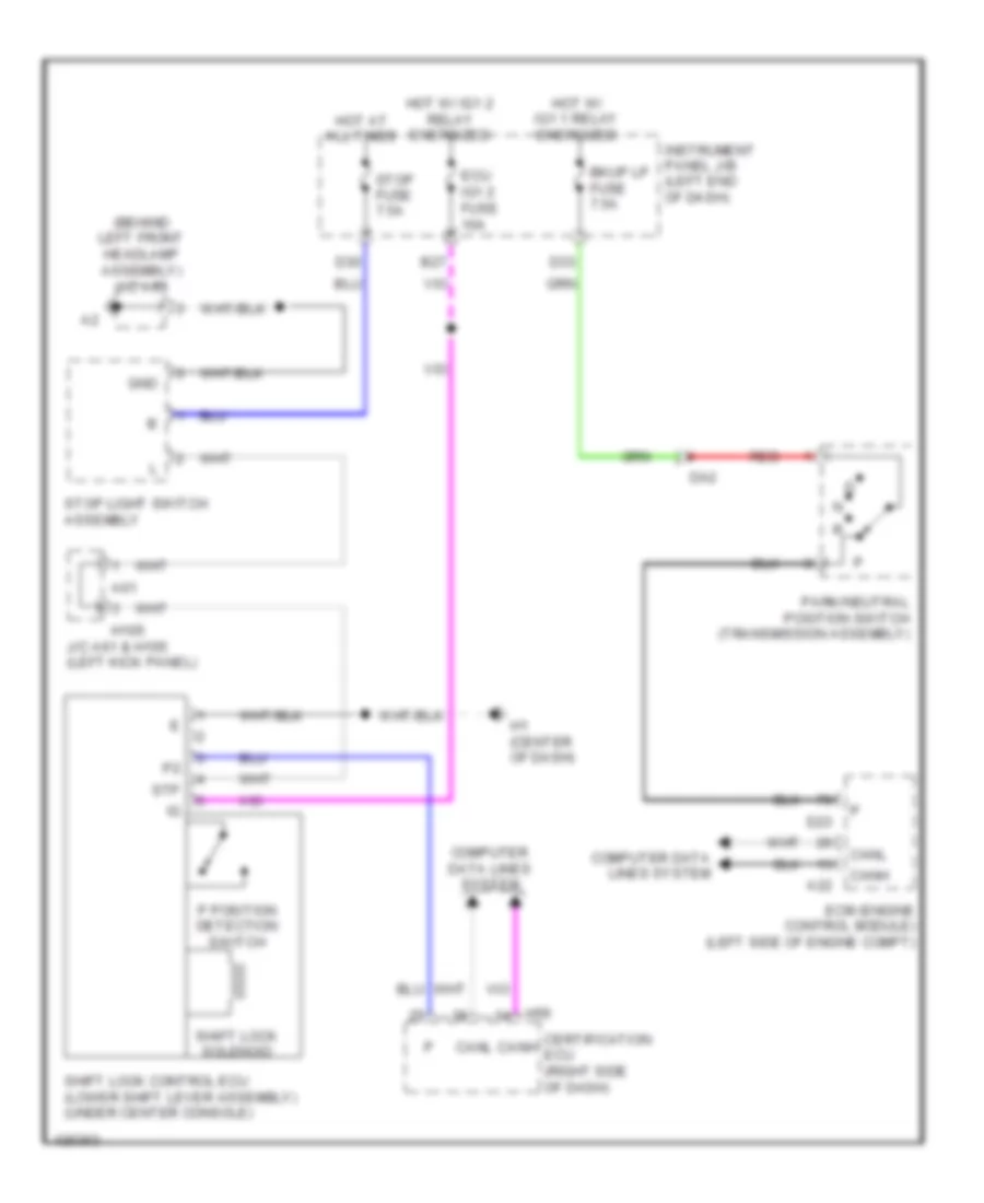 Shift Interlock Wiring Diagram for Lexus ES 350 2014